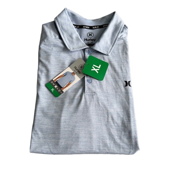 Men’s HURLEY  Short Sleeves Plolo Shirt Blue XL Polyester  Elastana Regular Fit - Picture 5 of 9